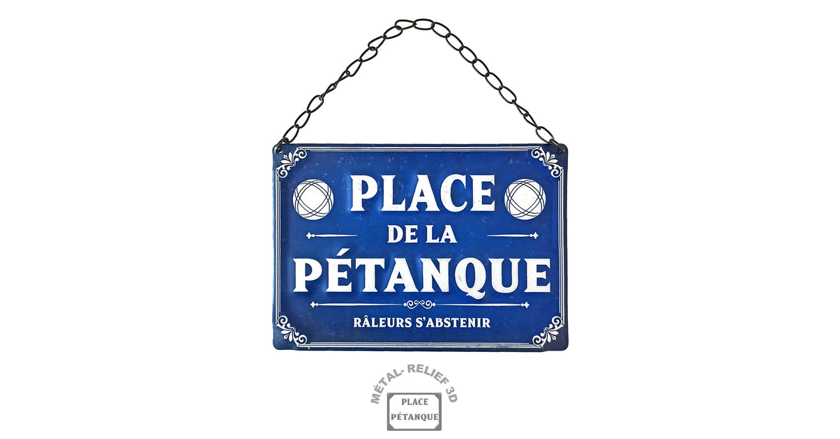 Plaque Place De La Pétanque Plaques Metalbar And Humour Inexmob 